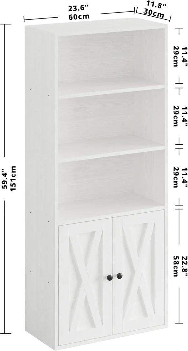 Elegant Storage Bookcase with Doors