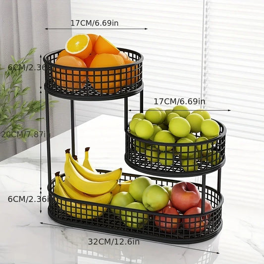 Elegant Metal Fruit Basket Display