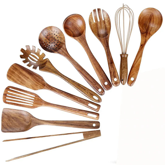 Elegant Teak Kitchen Tools Set