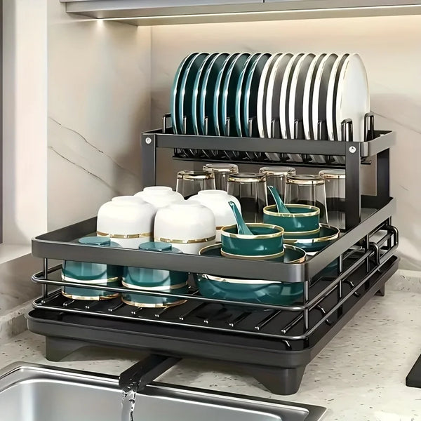 Double-Tier Kitchen Dish Rack